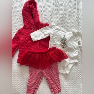 Carter's 0-3m Baby Girl Christmas Outfit